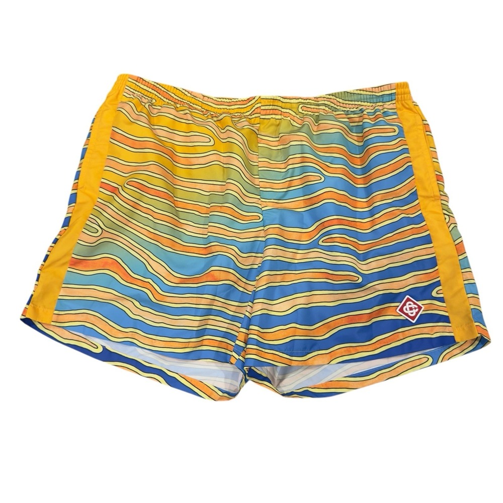 Casablanca Ange De Jour Men's XXL Geometric Mesh Lined Tennis Club Swim Shorts